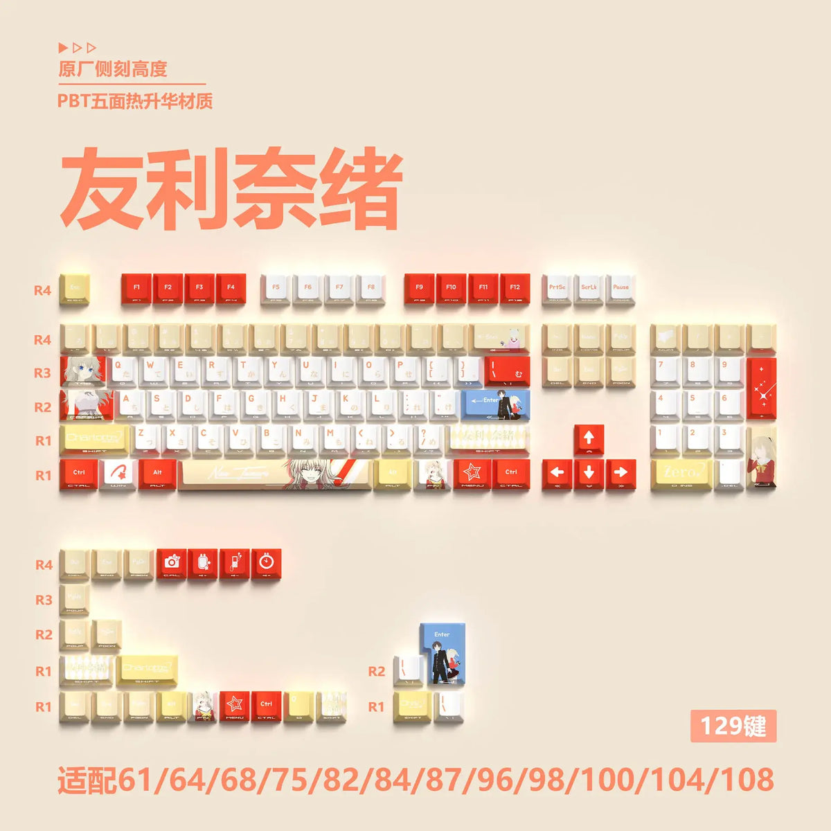 Miyu Anime Keycap Set | 129-Key OEM PBT