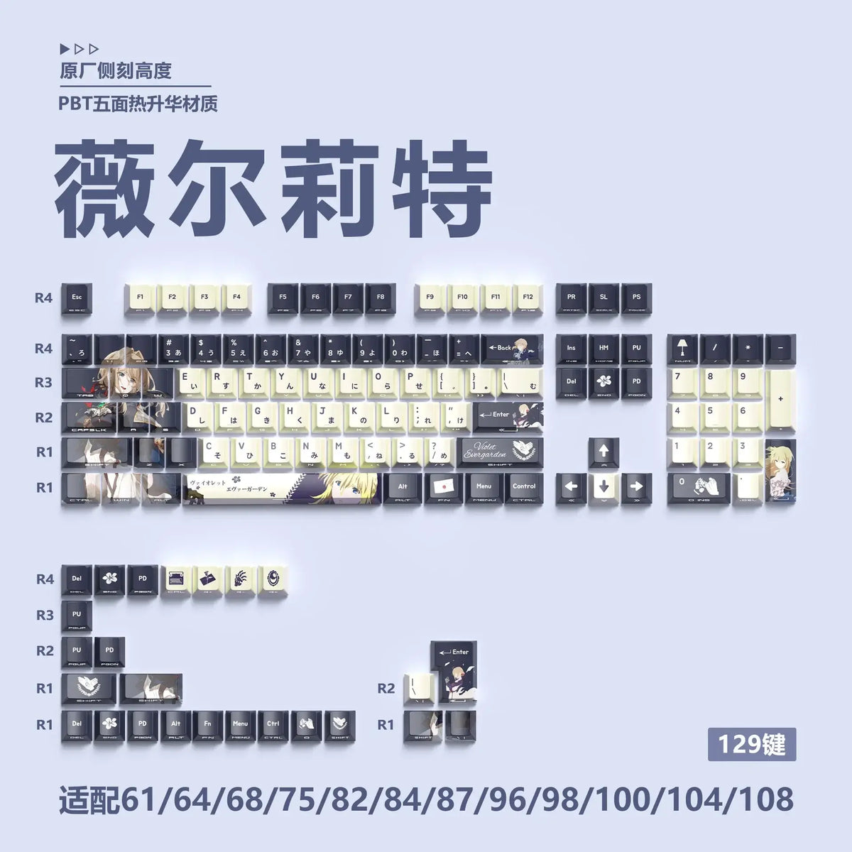 Miyu Anime Keycap Set | 129-Key OEM PBT