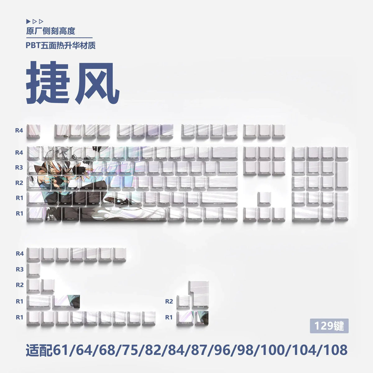 Miyu Anime Keycap Set | 129-Key OEM PBT