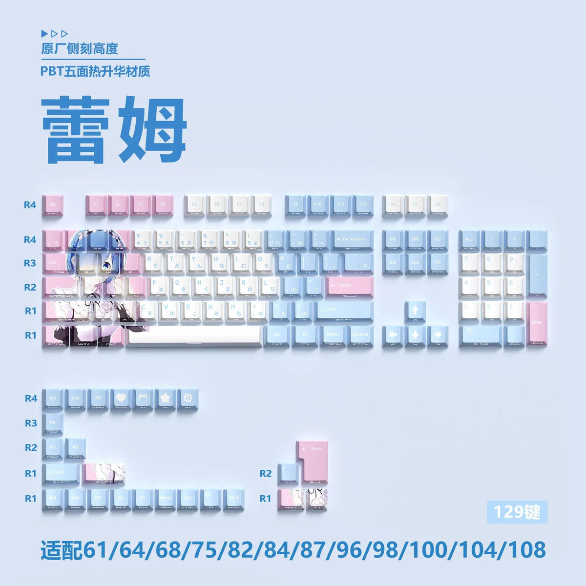 Miyu Anime Keycap Set | 129-Key OEM PBT