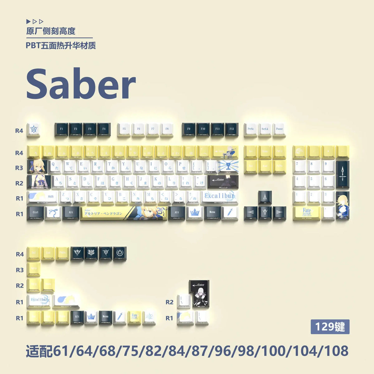 Miyu Anime Keycap Set | 129-Key OEM PBT