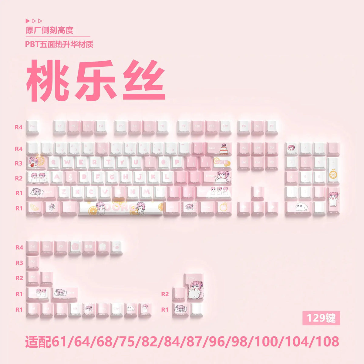 Miyu Anime Keycap Set | 129-Key OEM PBT
