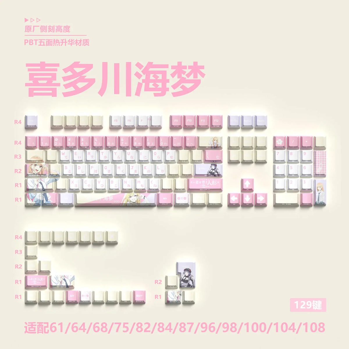 Miyu Anime Keycap Set | 129-Key OEM PBT