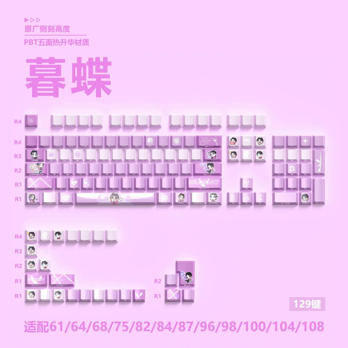 Miyu Anime Keycap Set | 129-Key OEM PBT