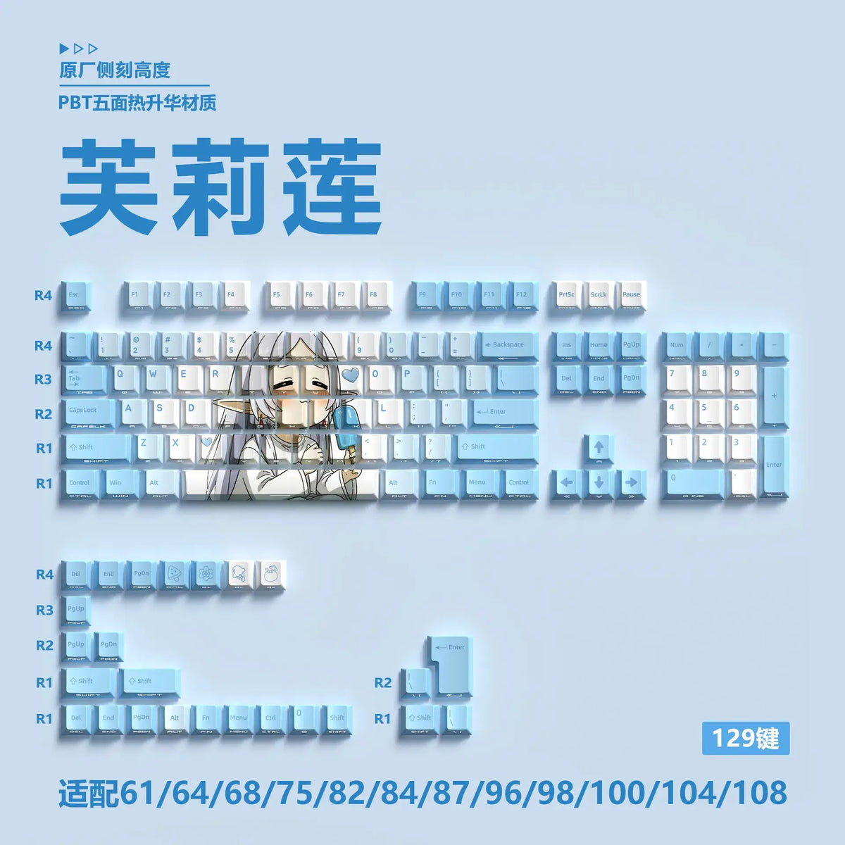 Miyu Anime Keycap Set | 129-Key OEM PBT